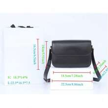 Black Minimalist Crossbody Bag For Women - Compact Leather-Like Shoulder Purse With Adjustable Strap, S (18.5*14*6cm) / L (22.5*16.5*7.5cm) | Daily Commute & Casual Style Handbag​ - Negro - Ver 11