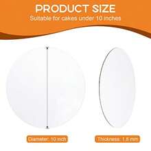 Paquete de 80 tablas para tartas redondas de 10 pulgadas redondas base redonda de cartón de grado alimenticio para mostrar pasteles pan postres delgado y fuerte - 80P - Ver 2