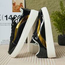 2026 Unisex Soft Bottom Casual Sneakers, VEA Sole, Multiple Colors Available (Pure White/Black & White/Black & Gold/Black & Brown/Brown), Versatile Student Shoes - Black and Gold - View 3