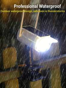 4/2/1pc Solar-Powered Human-Sensing Clip-On Surveillance Lamp - No Installation Required. 66 LEDs, IP65 Rating, 1500mAh Capacity. Dual Charging Via Solar And Type-C Ports. Suitable For Use In Home Gardens, Courtyards, Roads, Doorways, Etc. - Multicolor - View 3