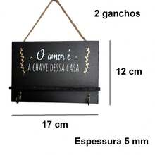Key Holder Decorative Wall Ornament MDF - Black - View 3