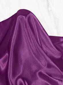 1pc Brown Solid Matte Satin Fabric, Modern Polyester Rectangular Plain Matte Satin Cloth, Suitable For DIY Projects, Dresses, Cheongsam, And Traditional Chinese Clothing - Dark Purple - View 4