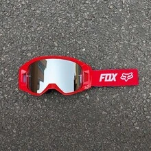 1PC FOX In-Stock Off-Road Motorcycle Goggles, Protective Eyewear, Motorcycle Ski Goggles, Outdoor Riding Glasses - Gray-green Frame With Silver Foil - View 1