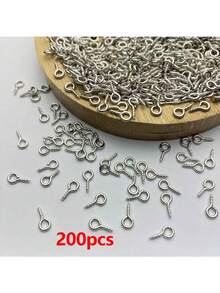 100个/500个迷你眼针、眼钩、螺纹眼针、金属螺丝眼针，珠宝吊坠袖扣DIY珠宝制作材料，10毫米/0.39英寸 - 彩色 - 查看 14
