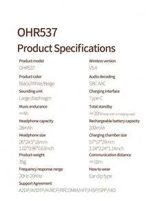 Acer 宏碁 OHR537 升级版降噪无线耳机，定向音频，超长待机，Type-C 充电，适用于智能手机和平板电脑 - 查看 13