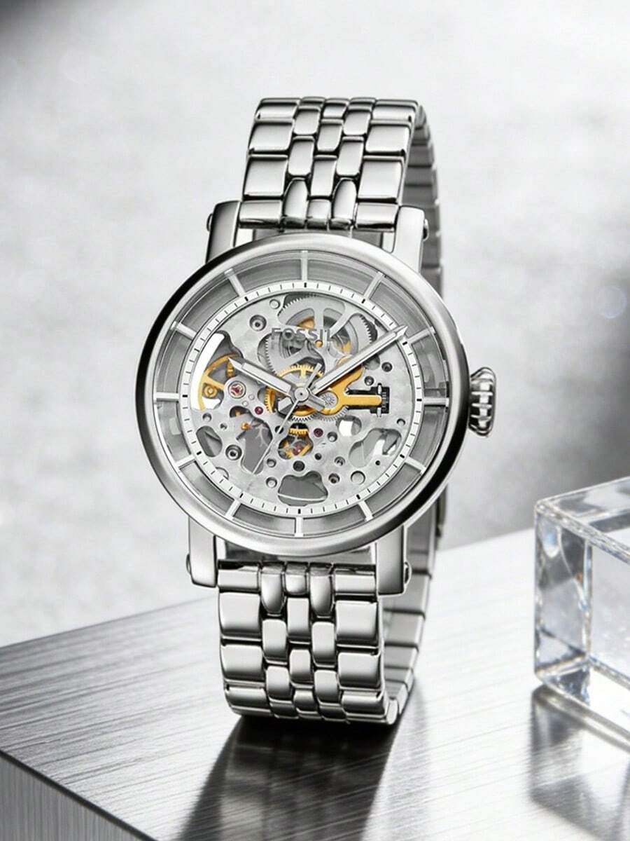 Fossil Đồng hồ nữ thanh lịch - Vỏ và dây đeo bằng thép không gỉ, mặt kính khoáng, chống nước 50M, mặt số màu trắng ngà. - Bạc - Xem 1