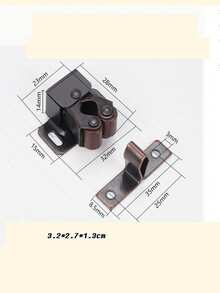6pcs Wardrobe/Cabinet Door Knob Buttons, Decorative Snap Fasteners, Furniture Touch Clips Hardware Accessories - Rust Brown - View 11