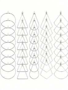 5 Styles Jewelry Making Accessories: Round Teardrop Earring Hoops, Triangle Fan Earrings, Square Geometric Earring Hoops, Jewelry DIY Craft Supplies - Geometric pattern - View 11