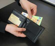 FOMAX Herren Geldbörse aus echtem Leder mit RFID Schutz, Echtleder Querformat Portemonnaie für Männer, Schwarz - Schwarz - Übersicht 6