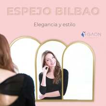GAON. Espejo Decorativo de Pared Moderno Minimalista Triple Arco Ideal para Sala Baño Comedor Dormitorio Oficina e Interiores 91.5 CM - Plateado - Ver 3