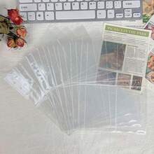 10pcs A5 6-Ring Loose Leaf Refill Pages, High Quality 4-Slot/2-Slot/1-Slot Card Holder Sleeves, 2.5"X3.5" Double-Sided 6-Ring Binder Pockets, A5 Plastic Card Sleeves, Suitable For Idol Photo Cards, Postcards, Trading Cards, Photos, Campus Cards, Access Cards, Office Stationery, Planner, School Supplies, Back To School - A5 - View 3