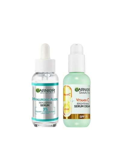 Garnier [Bundle] Skin Active Hyaluronic Aloe Hydrating Serum 30 Ml + Vitamin C Brightening Serum Cream With SPF15 50ml