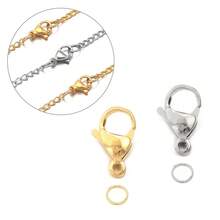 Bộ 20 món (20 móc cài hình càng cua, 40 khoen nối kín) bằng thép không gỉ, phụ kiện trang sức thời trang, không gây dị ứng và chống gỉ, bộ phụ kiện tự làm trang sức. - Bộ phụ kiện - Xem 5