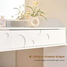 CLIPOP Large LED Dressing Table With Mirror, Dressing Table With Glass Top, Adjustable Brightness, Dressing Table With Sockets, Cosmetic Table With 3 Drawers And 1 Cabinet, White - 查看 9