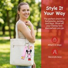 Móc khóa chuột Mickey dễ thương của Disney, móc khóa silicon hoạt hình nhiều màu sắc kèm dây đeo cổ tay Disney, phụ kiện trang trí túi hình nhân vật kinh điển, phụ kiện phù hợp cho phụ nữ và bé gái, phụ kiện và quà tặng công viên Disney. - Nhiều màu - Xem 3