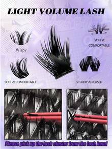 544 Individual False Eyelashes, Eyelash Extension Booklet, Cluster False Eyelashes, DIY Home Eyelash Extensions, Cluster False Eyelashes, Single False Eyelashes, False Eyelashes - D - View 6