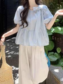Plus Size Women Tops - Blue - View 1