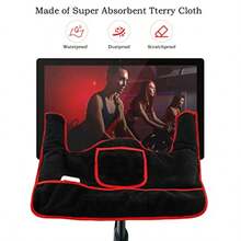 COOLWUFAN - Toalla de sudor para manubrio de bicicleta Peloton funda de toalla suave antiresbaladiza compatible con bicicleta Peloton alfombrilla de toalla de sudor para peloton accesorios para peloton - Toalla de sudor para manubrio - Ver 3