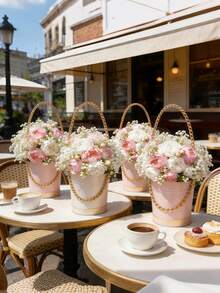 22pcs Artificial Peony Flowers With Stems, Baby's Breath Artificial Flowers, Suitable For Wedding Party Decor, Cake Decor, Home Living Room Dining Table Decor, Fake Plants, Autumn Decor, Room Decor, Desk Decor, Garden Decor, Home Decor, Back To School Supplies - Multicolor - View 9