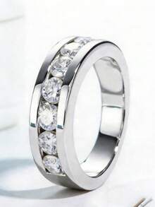 KAHOOT Nhẫn bạc 925 đính đá Moissanite 2.1 carat, thiết kế tối giản và thời trang, thích hợp làm quà tặng cho phụ nữ và các cặp đôi, lý tưởng để đeo hàng ngày, dự tiệc, hẹn hò, Giáng sinh, Halloween, Lễ Tạ ơn, sinh nhật, kỷ niệm và năm mới. - Bạc - Xem 4