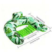 Phao bơi bơm hơi dành cho người lớn, ghế hồ bơi có giá để cốc, bóng nước, giường nổi bơm hơi, võng hình lá, thích hợp cho các hoạt động vui chơi dưới nước mùa hè thư giãn, tiệc bể bơi, bãi biển. - A - Xem 3