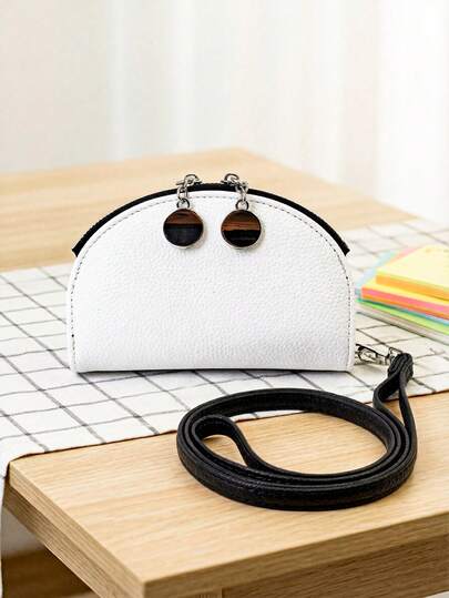 محفظة رقبة قابلة للفصل 2026 الجديدة، محفظة قصيرة ثلاثية الطي متعددة الوظائف، محفظة مدمجة أنيقة بتصميم رقعي مع سحاب معدني لحفظ العملات