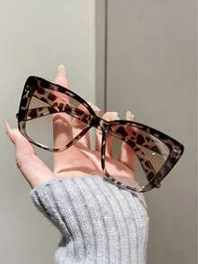 1 pieza Gafas de marco cuadrado de plástico con borde extra grande - Multicolor - Ver 6