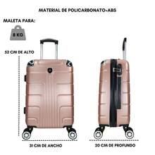 2-Piece Hard-Shell Suitcase Set, 20 And 18 Inches, Hand Luggage, 10KG And 8KG, Lightweight PC+ABS Material, 360° Detachable Wheels With Integrated Lock - Black and White - View 2