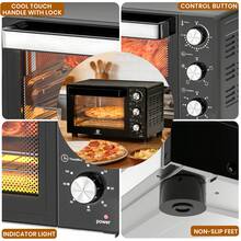 SUPERLEX 20L Oven Bbq Gril, Microwave Oven, 6 Power Levels, Equipped With A 60-Minute Timer And Automatic Power Off Function, A Toaster Oven With Adjustable Temperature From 100°C To 230°C,  Touch Handle Design, A Hot Air Fryer, And A 1200W Electric Oven Suitable For Kitchen Roast Chicken, French Fries, Toast, And Hamburgers - 英規插(220-240V) - 查看 10