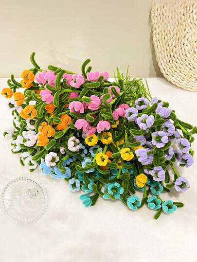 1 pieza Elegantes ramas con flores, flores simuladas, de moda y coloridas, plantas artificiales, regalos para el Día de la Madre, arreglos florales creativos, adecuados para la decoración del hogar en días festivos, ramos de flores para llevar en la mano, para llenar jarrones