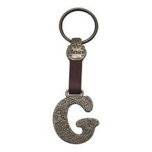 Metal Keychain With Engraved Initial And  Calendar - Handmade Gift Of Mexican Heritage - Letter G - View 8