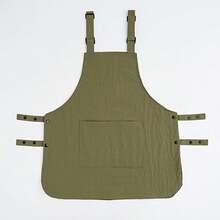 Multi-Pocket Functional Work Apron With Front & Back Pockets, Universal Unisex Catering & Kitchen Apron, Heavy-Duty Stain-Resistant Canvas Apron With Adjustable Neck Strap, Ideal For Outdoor Hairdressing, Coffee Shops, Barbecue Stalls, Restaurants, Food Service Industries, Home Cooking, Baking, Grilling & Daily Household Use, Durable Protective Workwear For Men & Women, Perfect Gift & Essential Tool For Holiday Home Baking, Grilling, Culinary Activities & Craft Work - 橄欖綠 - 查看 9