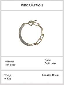 1 đôi vòng tay thiết kế mắt xích thời trang thanh lịch, phù hợp cho phong cách đường phố, đám cưới, tiệc tùng của nữ giới. - Một chiếc vòng tay - Xem 7