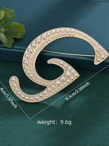 1pc Fashionable Creative Pearl A-Z English Letter Gold Brooch, Versatile Minimalist Accessory Pin For Men And Women - Gold - View 15