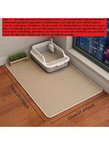 1 tấm lót khay vệ sinh cho mèo, đồ dùng cho mèo, thảm lót khay vệ sinh cho thú cưng chống thấm nước hai lớp, chống trượt, có thể giặt, thảm giường cho mèo, đồ dùng vệ sinh cho thú cưng, phụ kiện cho mèo - Màu Khaki - Xem 3