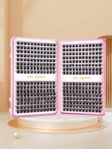 384片4款簇状假睫毛套装，单簇假睫毛，睫毛嫁接，DIY蓬松轻盈可重复使用睫毛嫁接套装，自然妆效，10-16毫米混合簇状假睫毛 - D - 查看 4