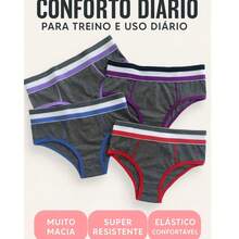 Kit de 5 Calças Estilo Cueca Feminina Com Lateral Larga Super Confortável Para seu Dia a Dia - Sortidas - Visão 2