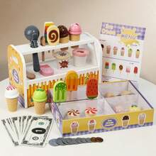 Children's Pretend Play Ice Cream Stall, Interactive Kitchen Toy - Multicolor - View 2