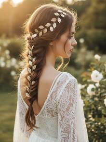 1 chiếc băng đô hình lá, phụ kiện tóc cô dâu phong cách Bohemian, phụ kiện tóc phù dâu, phụ kiện đội đầu kiểu rừng cổ điển. - Nhiều màu - Xem 4