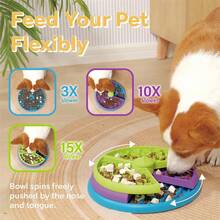 Dog Puzzle Slow Feeder Interactive Enrichment Dog Toys Layers Detachable Slow Eating Dog Bowl Anti-Anxiety Dog Feeder Bowl - 26x26x7.5厘米 - 查看 4