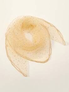1PC Spring New Women's Solid Color Embroidered Printed Rhinestone Scarf And Simple, Lightweight Casual And Versatile - Beige - View 4