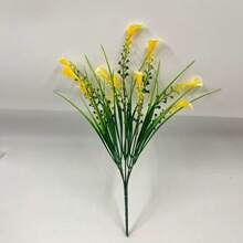 1/5 piezas Flores de lirio de cala artificiales, decoración de mesa para exteriores, flores de plástico realistas, adecuadas para el hogar, porche, jardín, decoración de cementerio de primavera/verano, ramo de boda, decoración de habitación, decoración de Halloween, regreso a la escuela, decoración de otoño - Multicolor - Ver 18