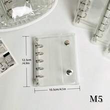 1个M5/A8/A7/A6/A5透明活页夹，3D贴纸收纳，Kpop照片卡收纳，双扣软皮透明活页夹，手工DIY日记本，适用于相册、贴纸簿、剪贴簿、计划本、返校用品、办公用品 - 無色 - 查看 8