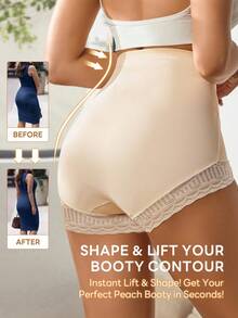 High Waist Seamless Shapewear Panties, Tummy Control, Butt Lifting, Body Shaping Underwear For Women - Apricot - View 2