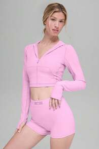 Alo Yoga Alo Alosoft Sincere Fitted Jacket True To Size Women's Candy Heart Pink W4736r - 粉色 - 查看 3