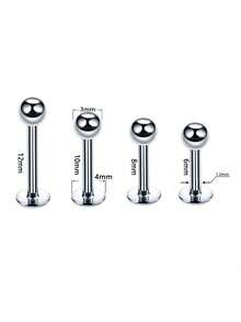 3/4 chiếc khuyên môi bằng thép không gỉ 16G, khuyên mũi, trang sức xỏ khuyên, khuyên tai Monroe, khuyên sụn tai, khuyên xoắn ốc, khuyên tròn 6/8/10/12mm - Nhiều màu - Xem 2