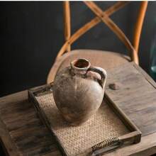 1pc Vintage Ceramic Flower Vase, Retro Style Ceramic Vase Suitable For Home Living Room Decor, Garden Outdoor Decor, Yard And Wedding - 1PC-rust - View 2