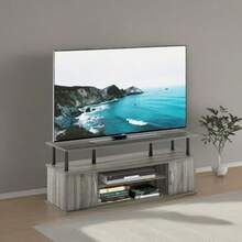 Furinno Jaya Gran Centro de Entretenimiento Contenga hasta 55 en Televisión Roble Francés/Negro - Roble francs/negro - Ver 5