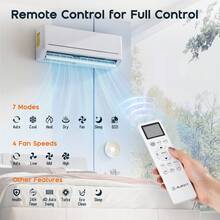 12000 BTU Mini Split Air Conditioner & Heater – 18 SEER2 115V Inverter Ductless AC With App & Remote Control, Self-Cleaning, Cools Up To 750 Sq.Ft. - 12000BTU 115V,18 SEER2 - 查看 9