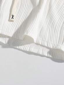 Quần short nam mùa hè, chất liệu jacquard, họa tiết sọc lượn sóng, mỏng, thời trang đường phố, phong cách thường ngày. - trắng - Xem 6